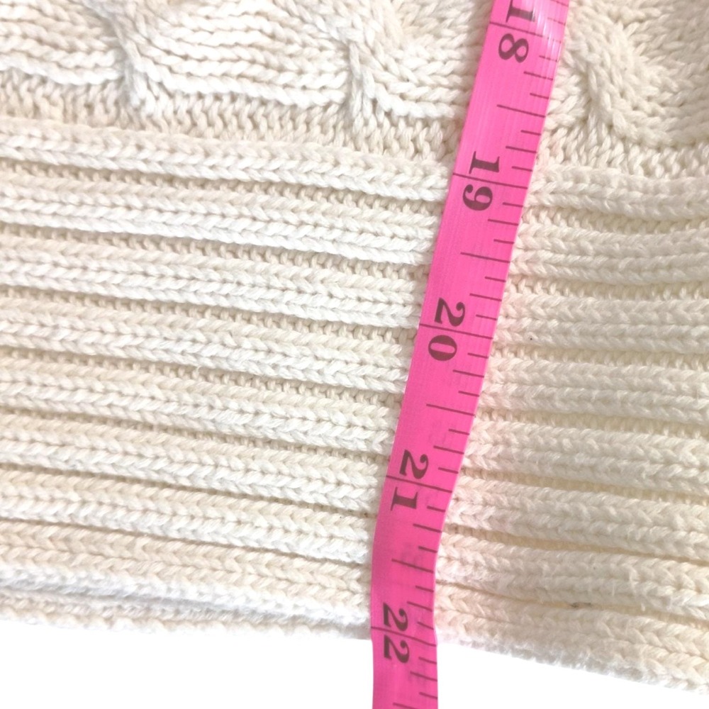 Michael Kors Vintage Womens Cream Cable Knit Short Sleeve Shawl Collar M Cardi - Picture 10 of 10
